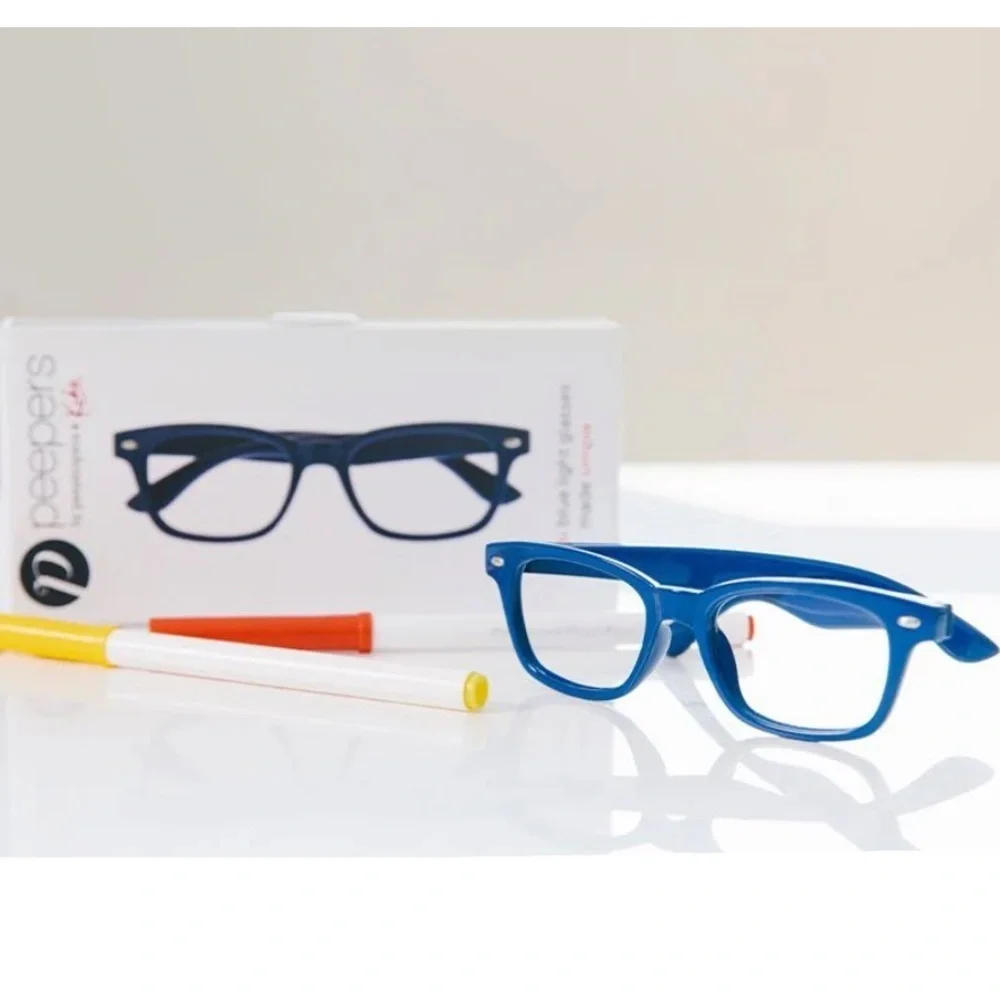 Peepers Blue Light Filtering Eyeglasses for Kids, New in Box, Navy Blue
